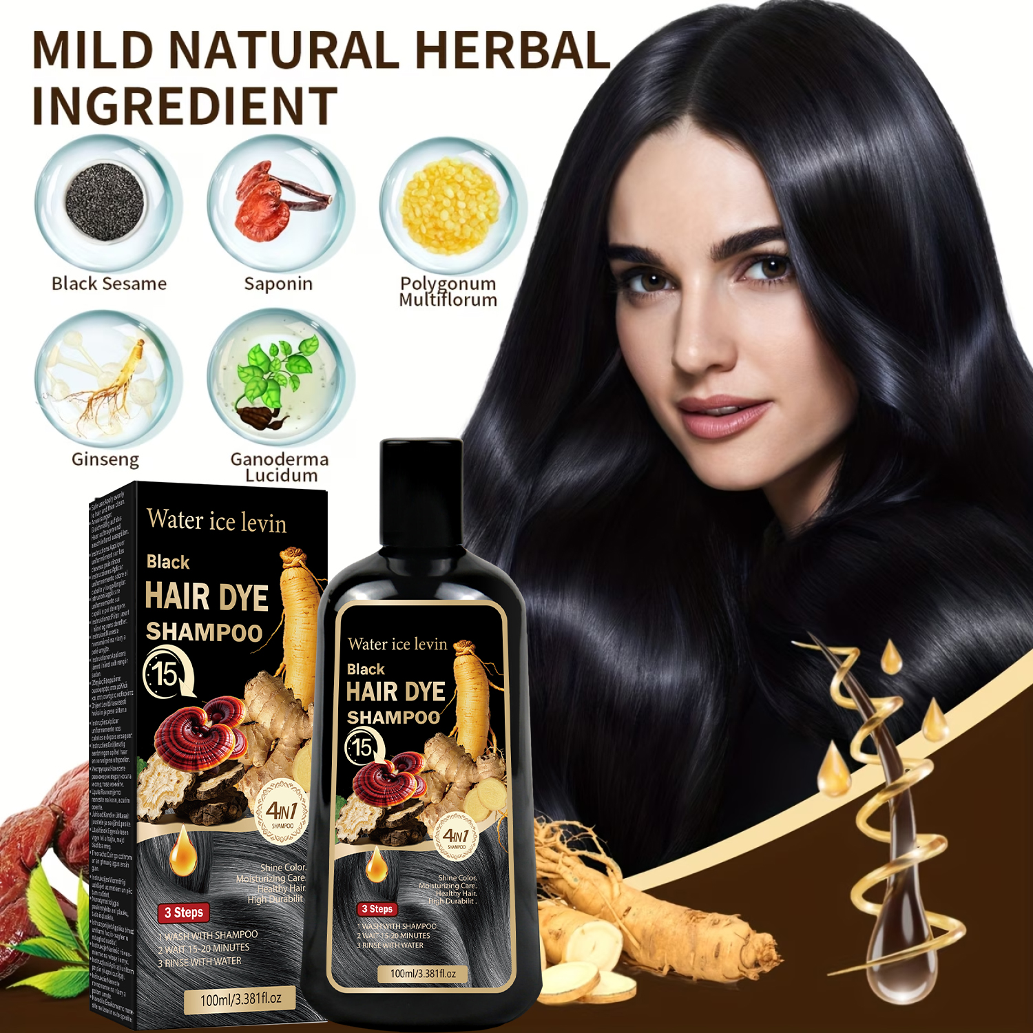 Black Sesame Ginseng Reishi Ha - Biotin Hair Growth avis et prix