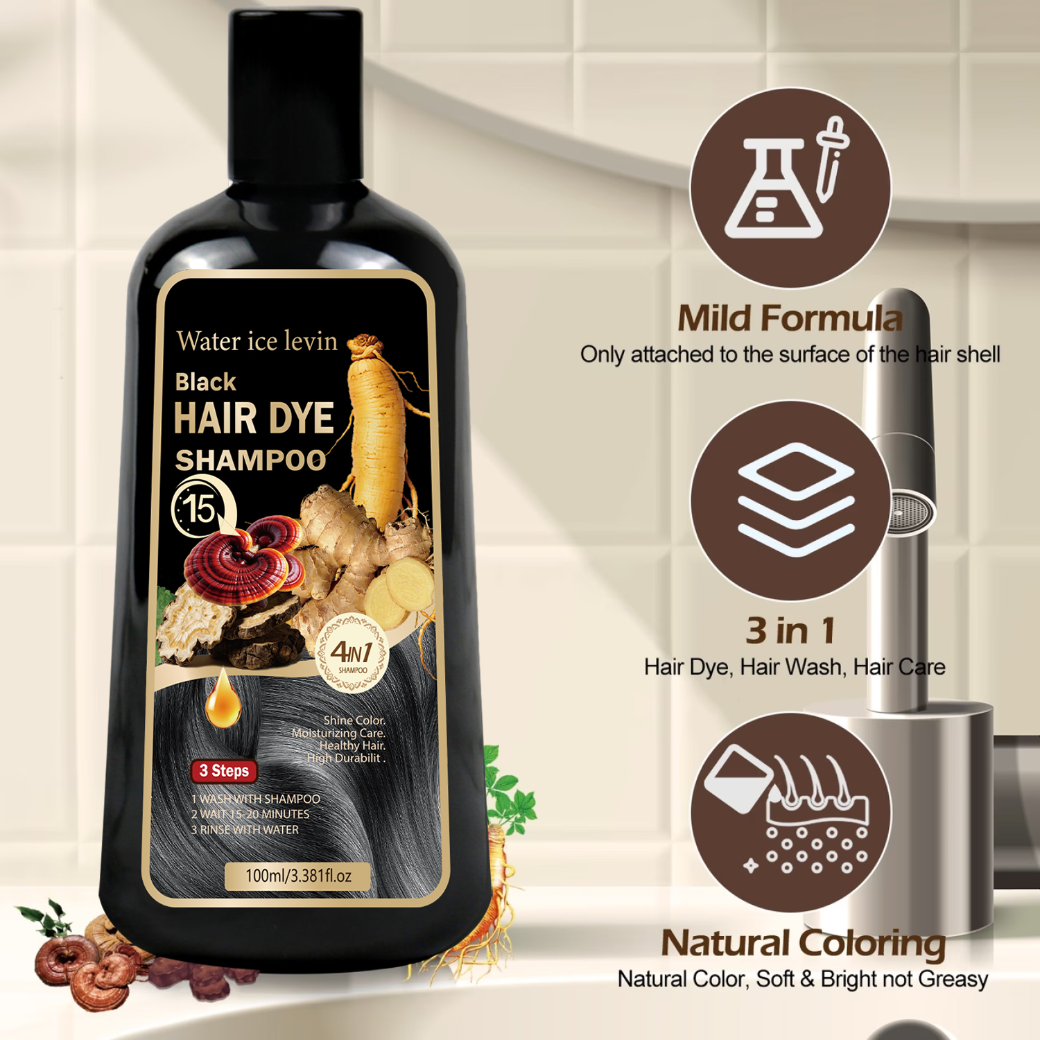 Black Sesame Ginseng Reishi Ha - Biotin Hair Growth avis et prix